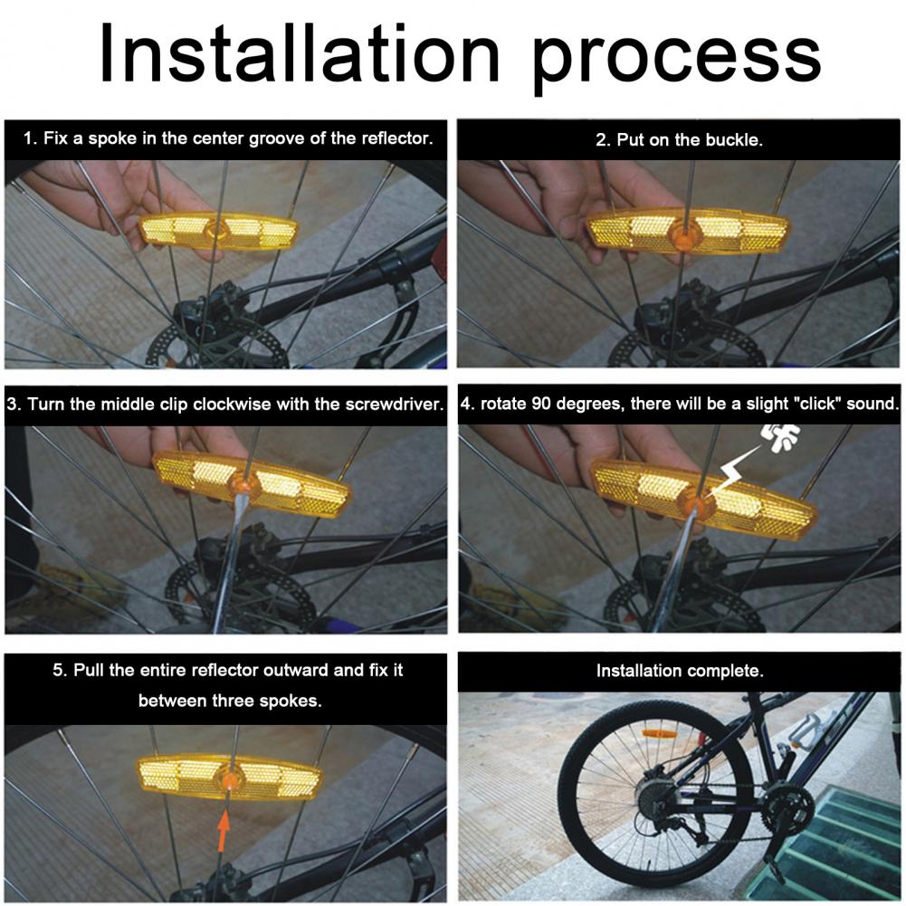 Spoke Reflector Set - Refletores de Advertência para Bicicleta, Conjunto