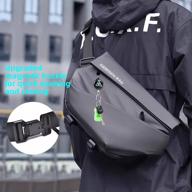 Cycling Commuter Bag - Bolsa transversal masculina com fivela magnética,