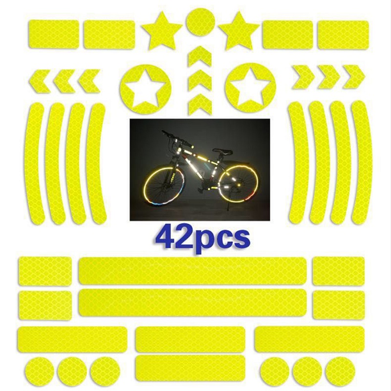 42 pçs/set auto-adesivo adesiv - Spoke Reflector Set avaliação e preço