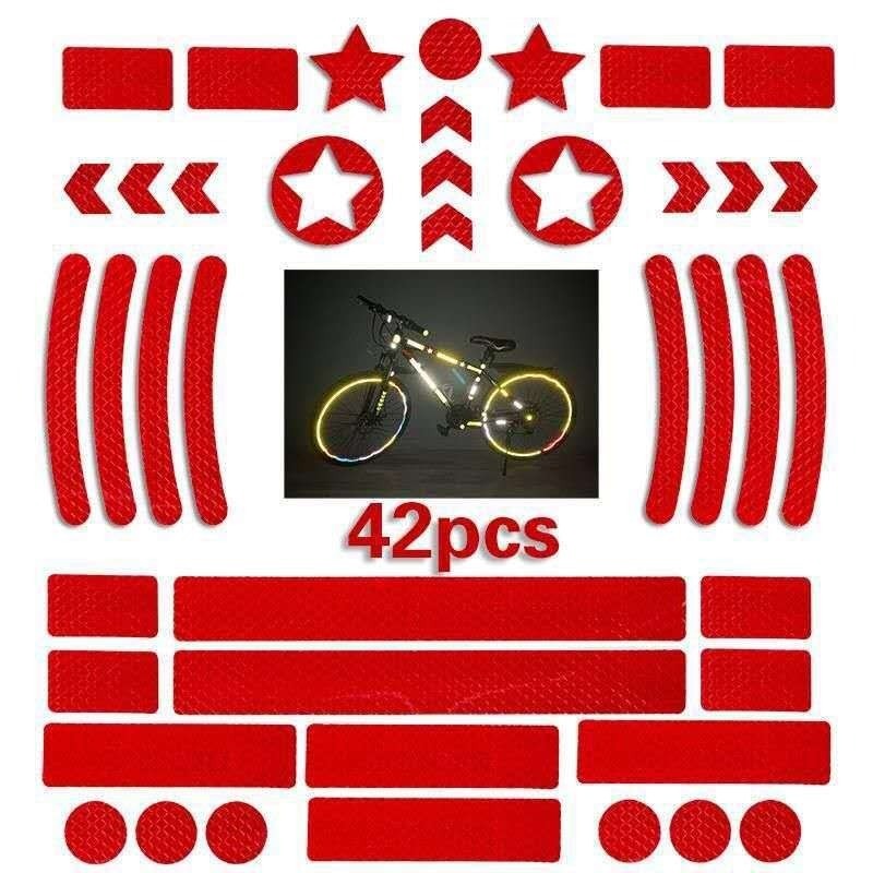 42 pçs/set auto-adesivo adesiv - Spoke Reflector Set avaliação e preço