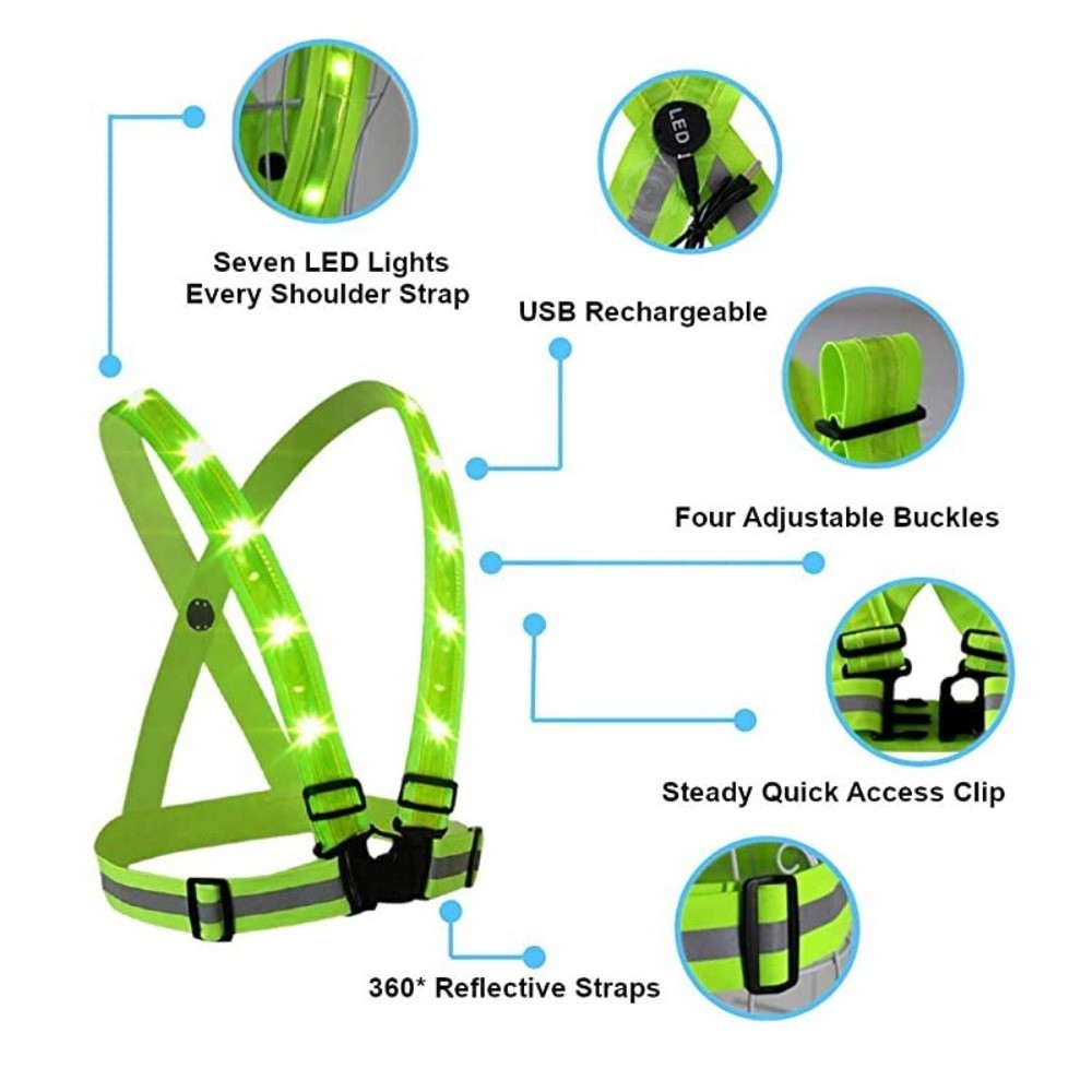 Novo Colete de Segurança LED d - Reflective Vest Cycling avaliação e preço