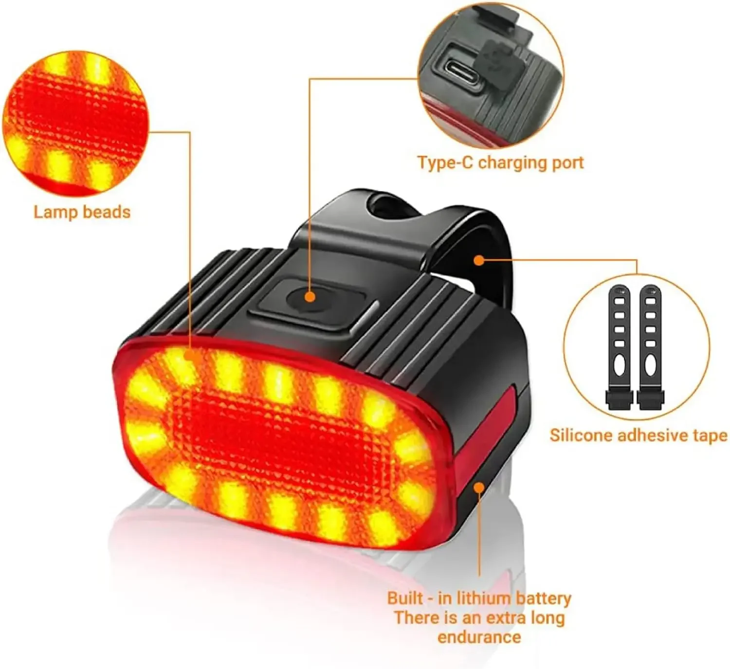 Impermeável bicicleta frontal  - Bike Light Front Rear avaliação e preço