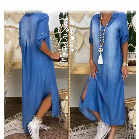 Vestido Jeans Feminino Solto L - Cycling Commute Outfit avaliação e preço